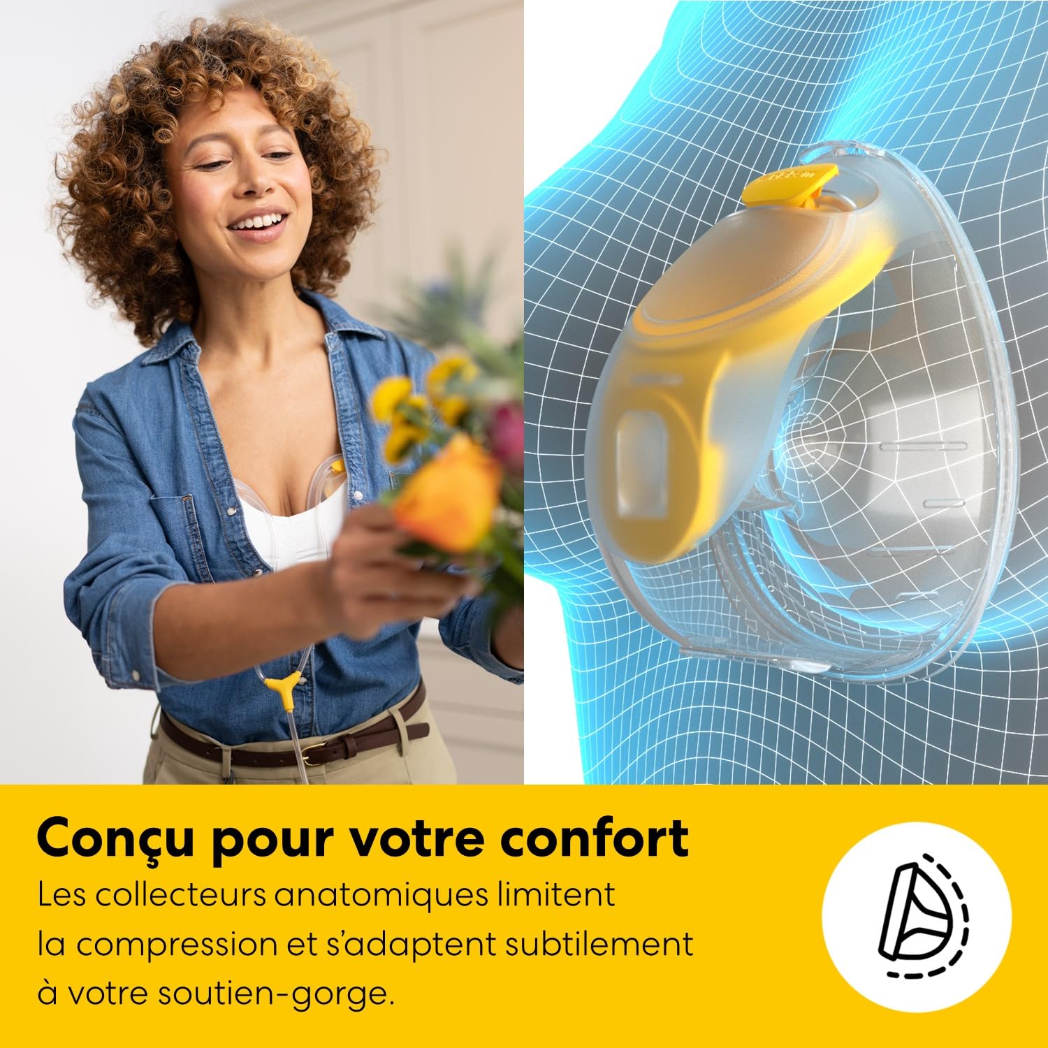 Medela Tire-lait double électrique Freestyle Mini Hands-Free avec collecteurs mains libres et batterie rechargeable