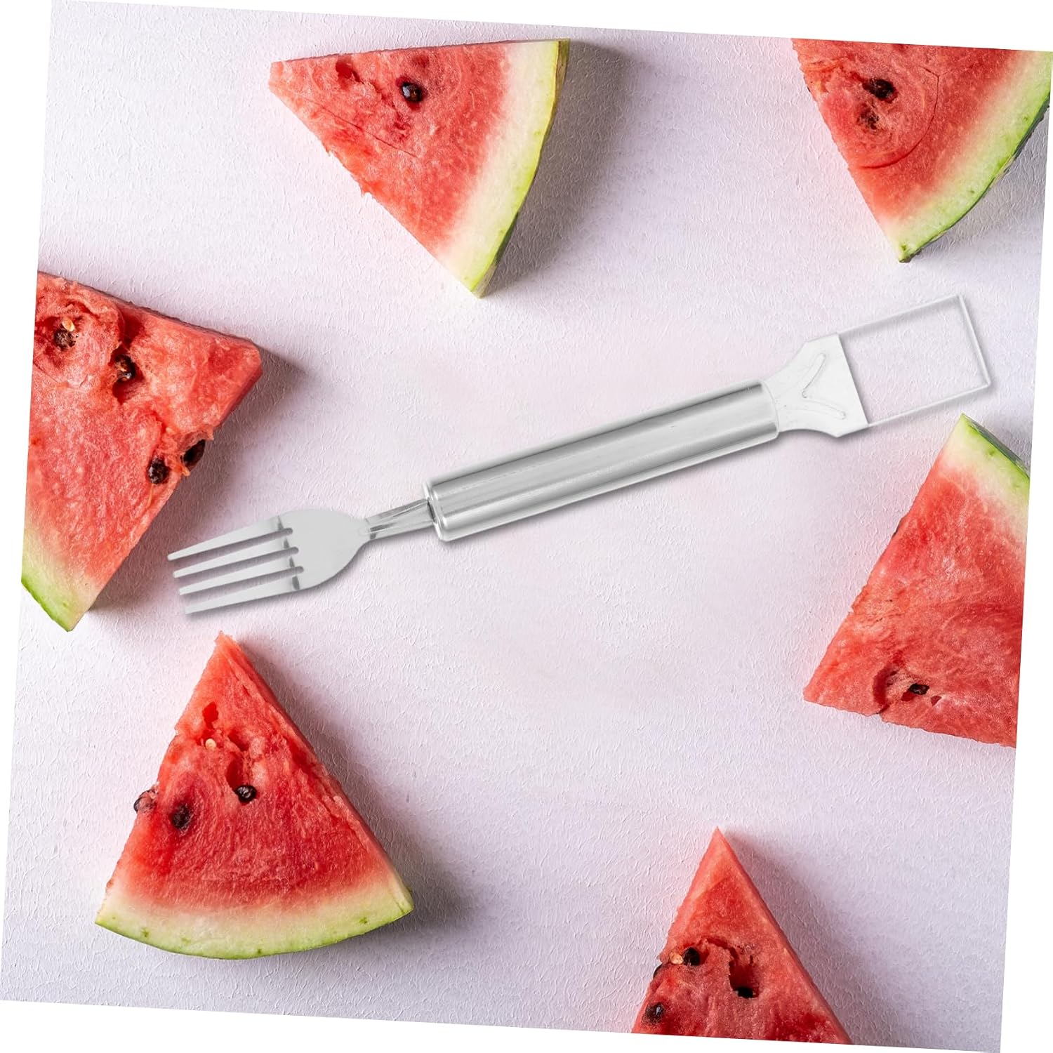 Watermelon Cutter Fork Slicer Tool with Stainless Steel, Portable