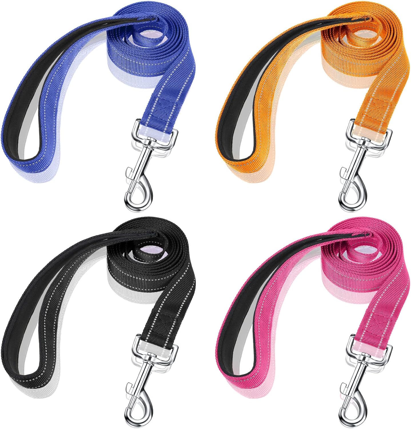 4 Pcs Nylon Dog Leash 5 ft Reflective Dogs Training