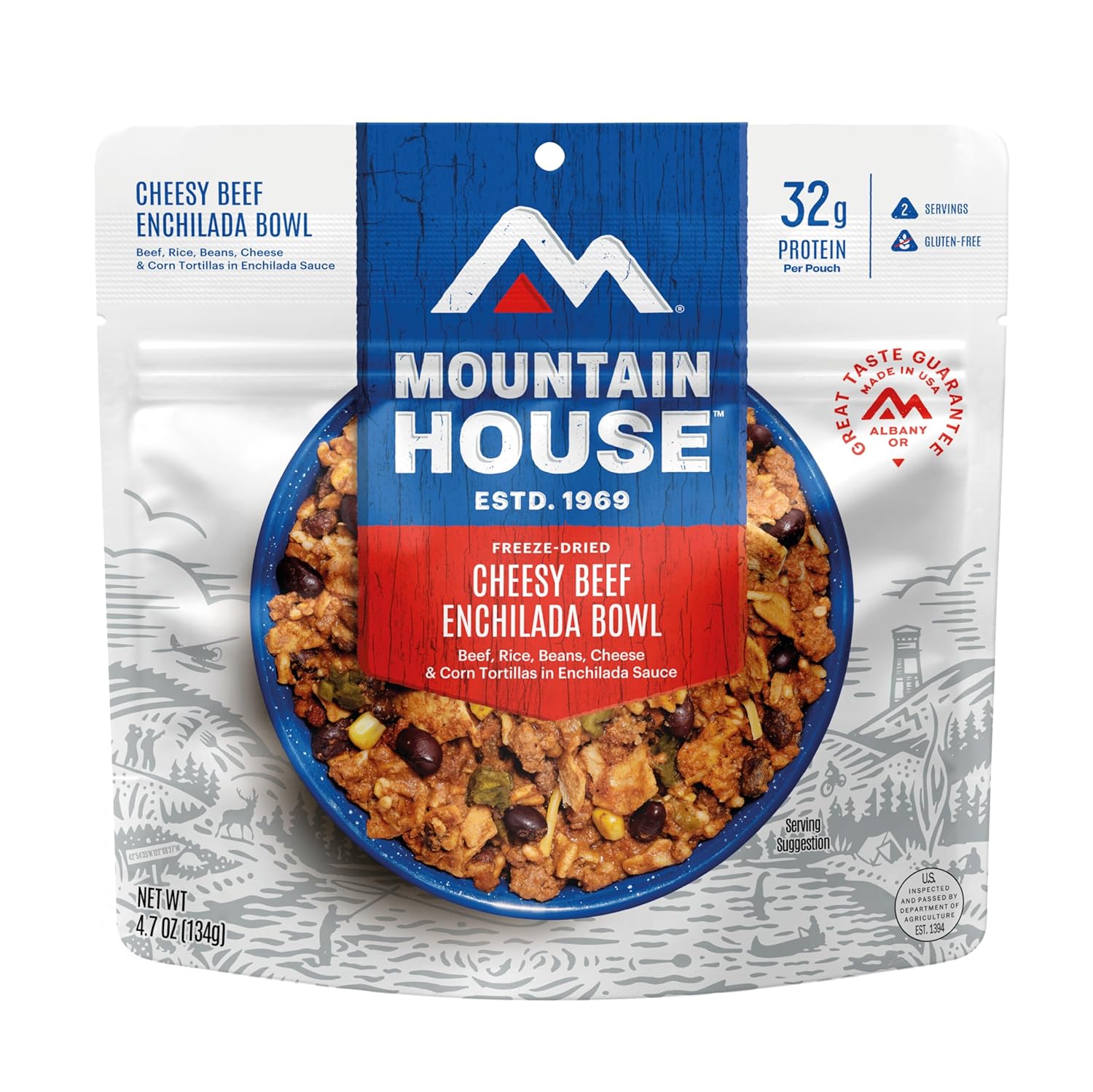 Mountain House Cheesy Beef Enchilada Bowl | Freeze Dried Backpacking & Camping Food | Gluten-Free | 2 Servings Mountain House Cheesy Beef Enchilada Bowl | Freeze Dried Backpacking & Camping Food | Gluten-Free | 2 Servings