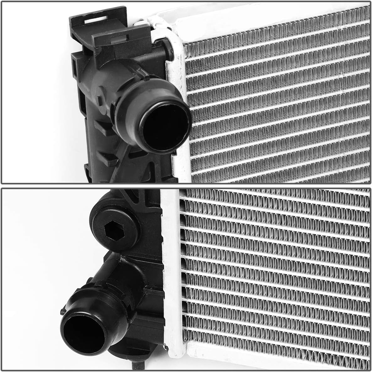 DNA Motoring OEM-RA-2034 Factory Style 2-Row Aluminum Core Cooling Radiator Compatible with 97-01 Audi A4 Quattro 1.8 2.8/98-05 Passat 1.8 Gas & 2.0 Diesel