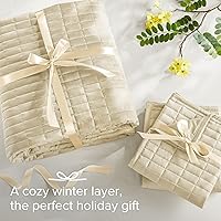 Vista 7 de Comfort Spaces Juego de edredón de tamaño King extragrande de color marfil de 120 x 118 pulgadas, colcha acolchada de verano de microfibra ligera