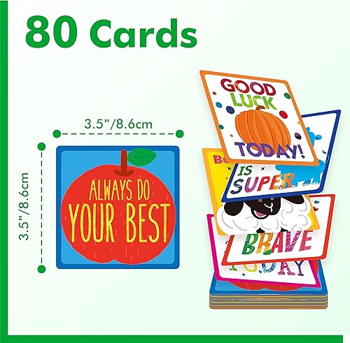 Miniatura 7 de 80 piezas de notas para la lonchera para niños, palabras inspiradoras con diseños adorables, tarjetas de afirmación positiva para cajas de almuerzo