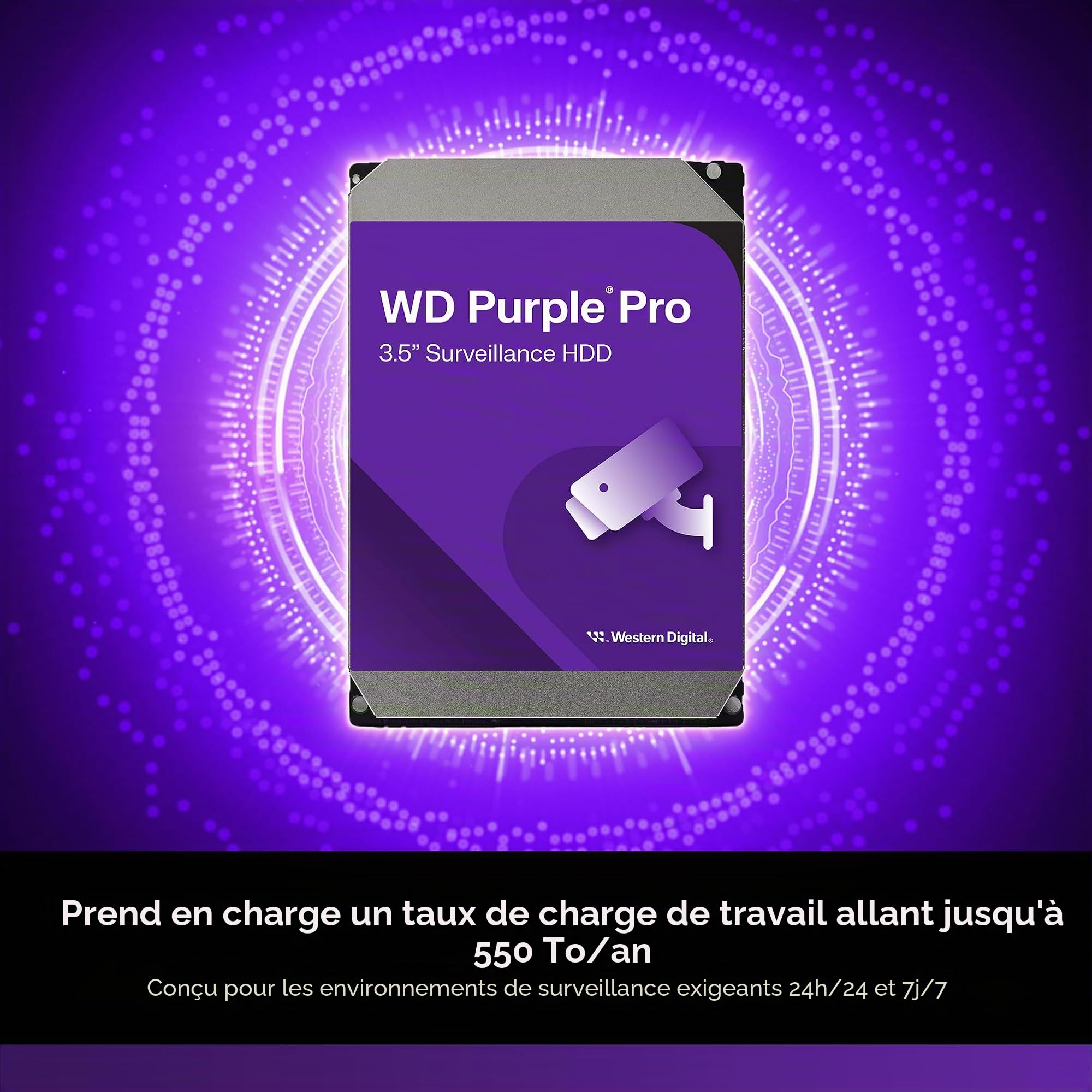 Western Digital 26 to WD Purple Pro, Disque Dur pour la vidéo Intelligente, avec Technologie AllFrame