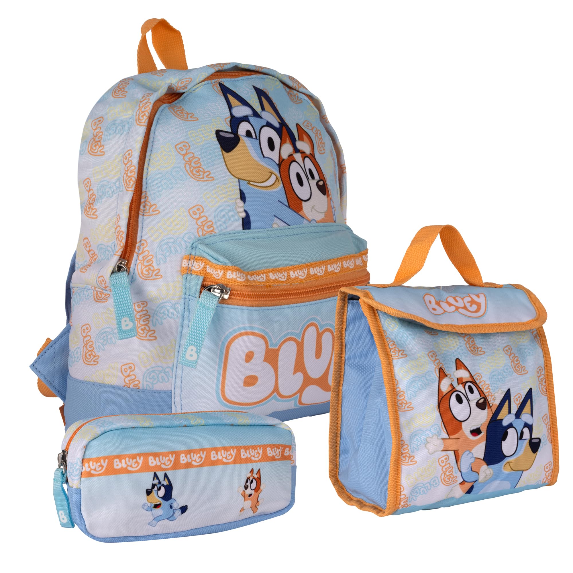 Bluey & Bingo Kids Backpack, Lunch Bag & Pencil Case, Blue