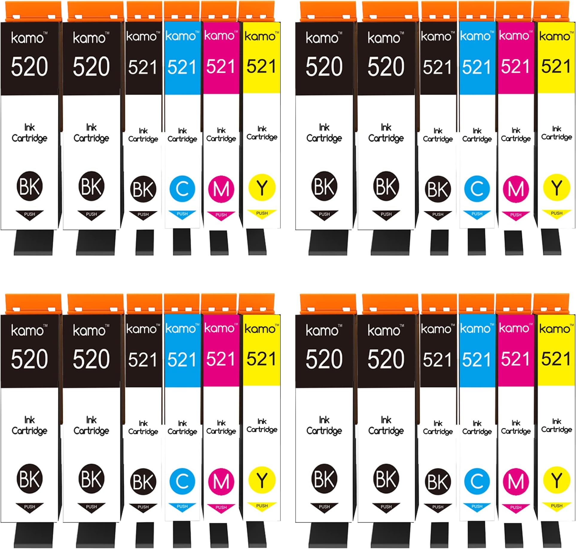 D&C Set 5 Cartucce Compatibili PGI-520 CLI-521 Per Canon Pixma IP3600, IP4600, MP540, MP620, MX860, Ecc.