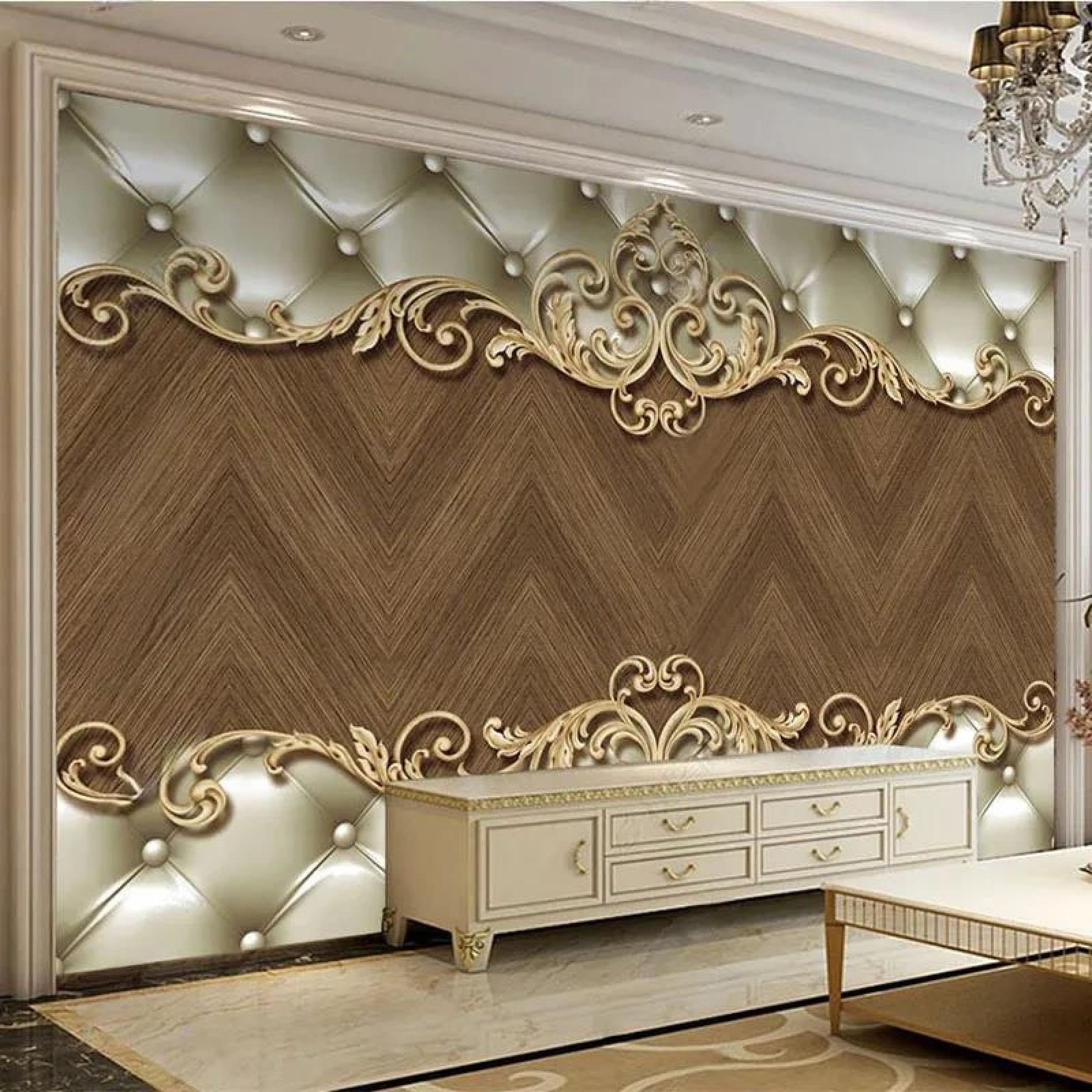 Tapisserie d’ameublement en relief bois vintage pour mur de fond haut de gamme