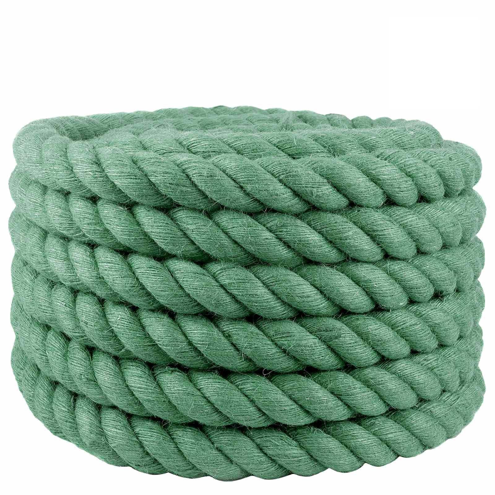 Cuerda yute 30 mm verde 100% yute Tossa, 3 hebras trenzadas para jardinería
