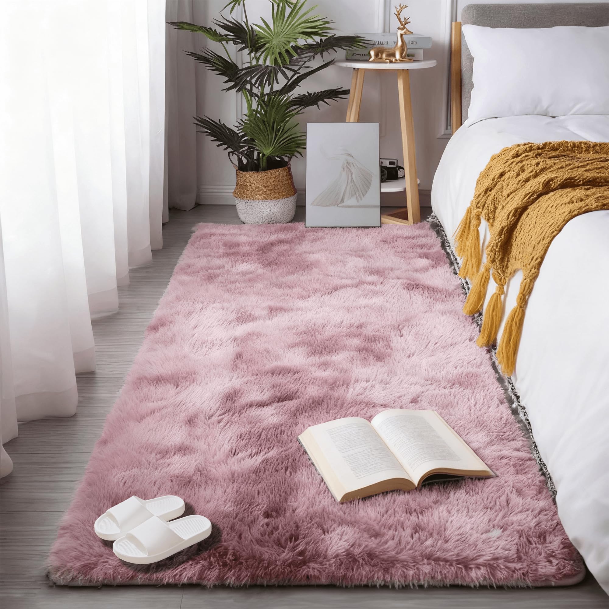 Tapis de chambre moderne rose pourpre idéal pour salon chaleureux
