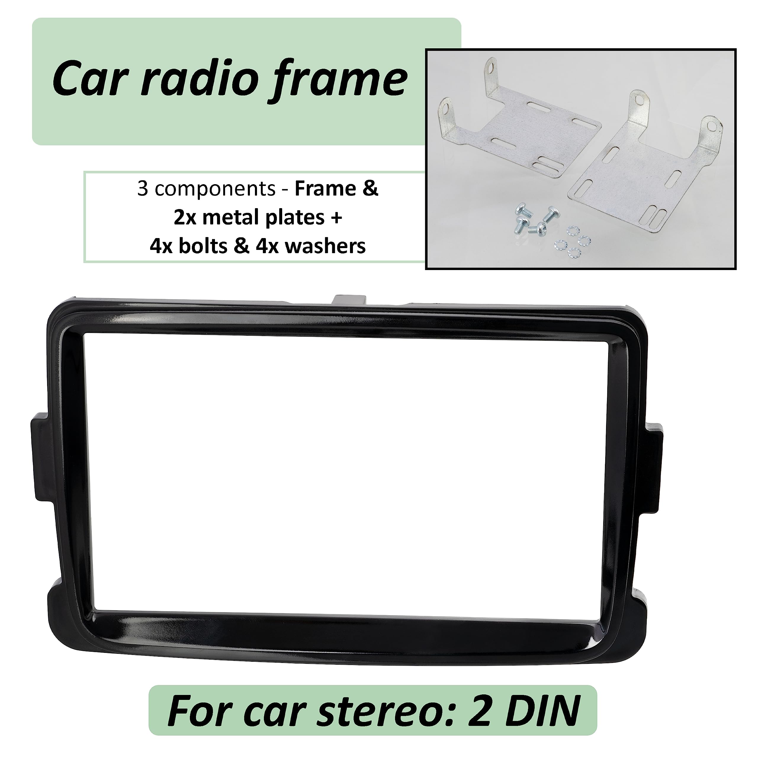 AERZETIX - C40940 - Mascherina telaio adattatore 1 DIN per autoradio - in plastica - compatibile con Dacia Dokker 2012+, Duster 2013+, Lodgy 2012+, Sandero 2013