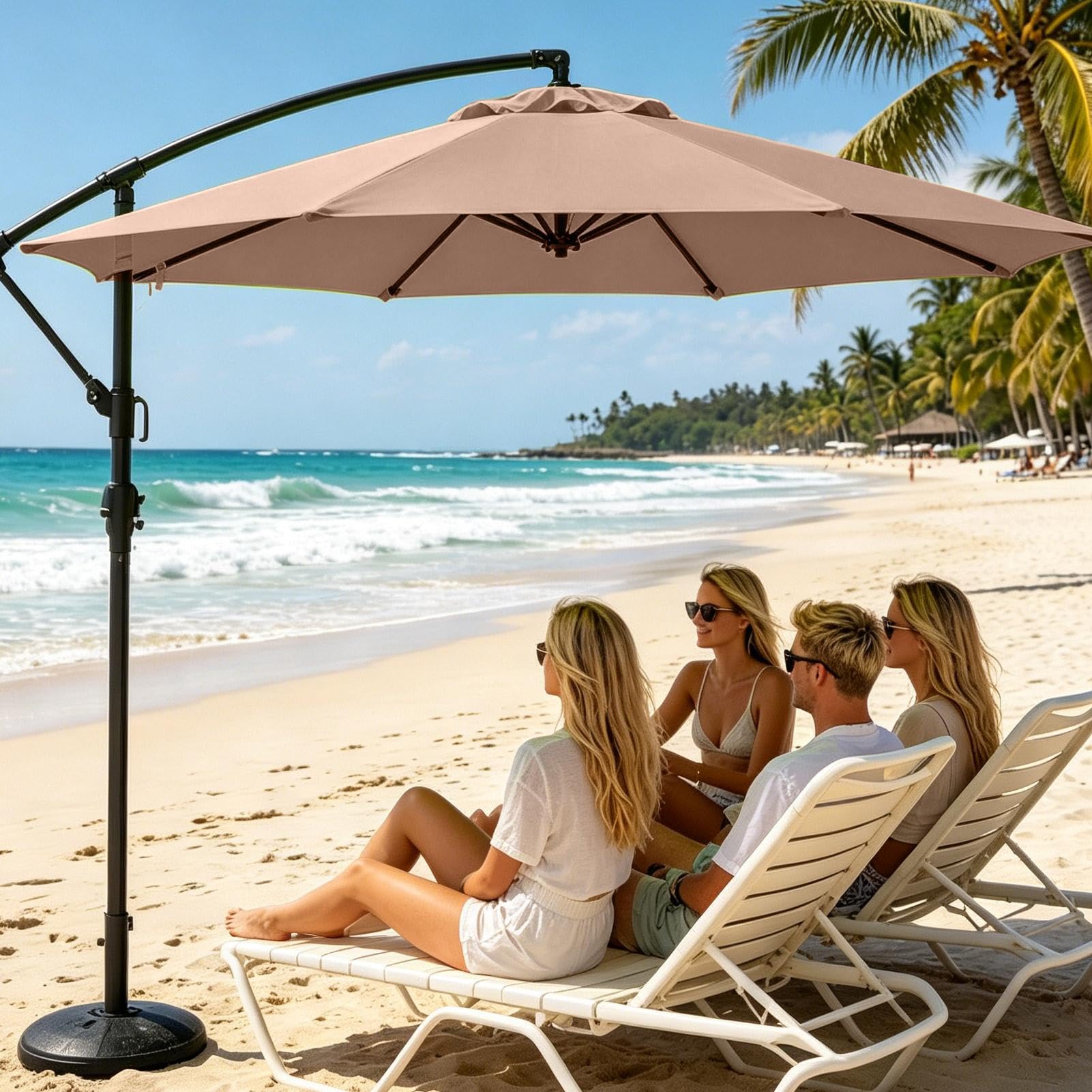 Canopy De Remplacement Pour Parasol Toile Imperméable 8 Baleines Pour