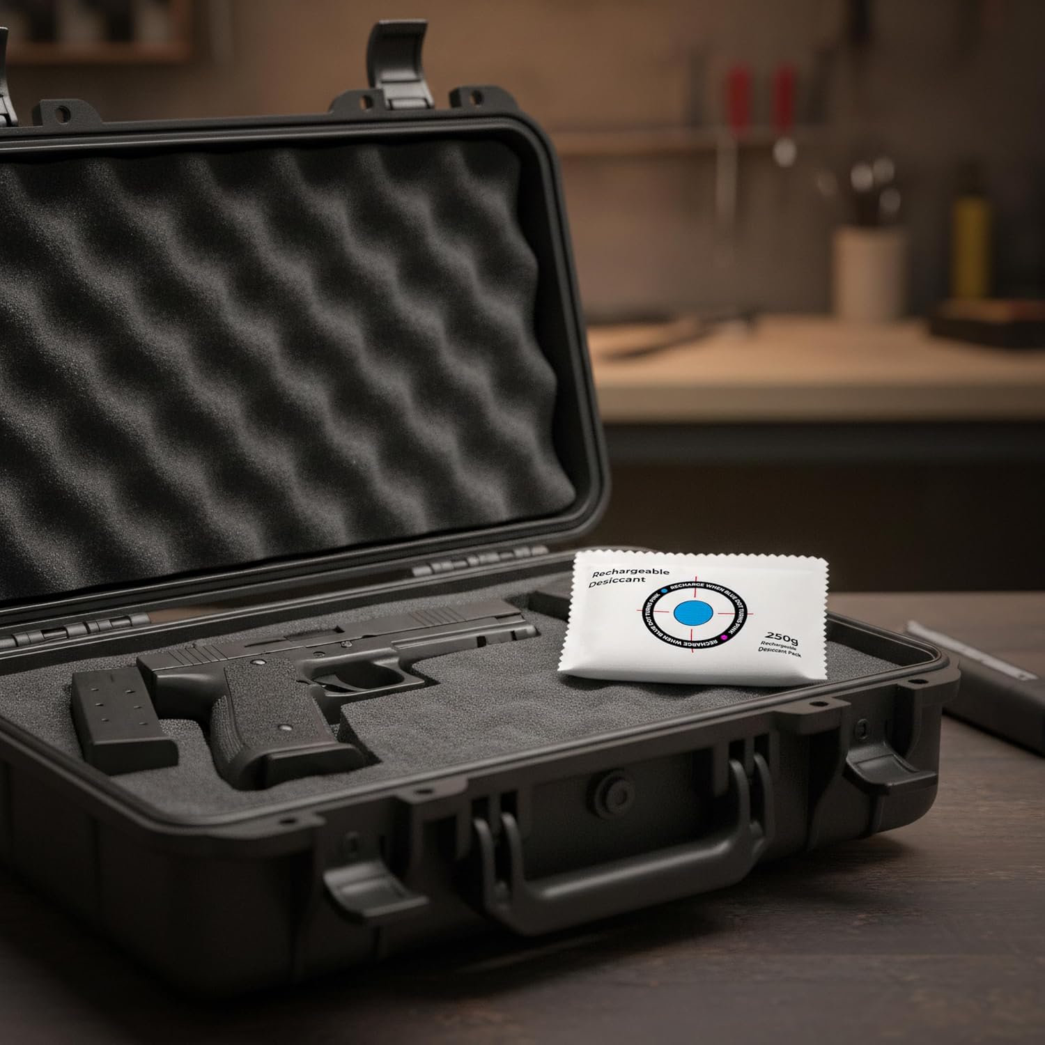 Cedar Mill Rechargeable Gun Safe Dehumidifier Packs – 2x100g + 2x50g Silica Gel Moisture Absorbers for Firearms, Pistol & Rifle Cases, Closet & Car Storage – Reusable Desiccant Pack Bundle