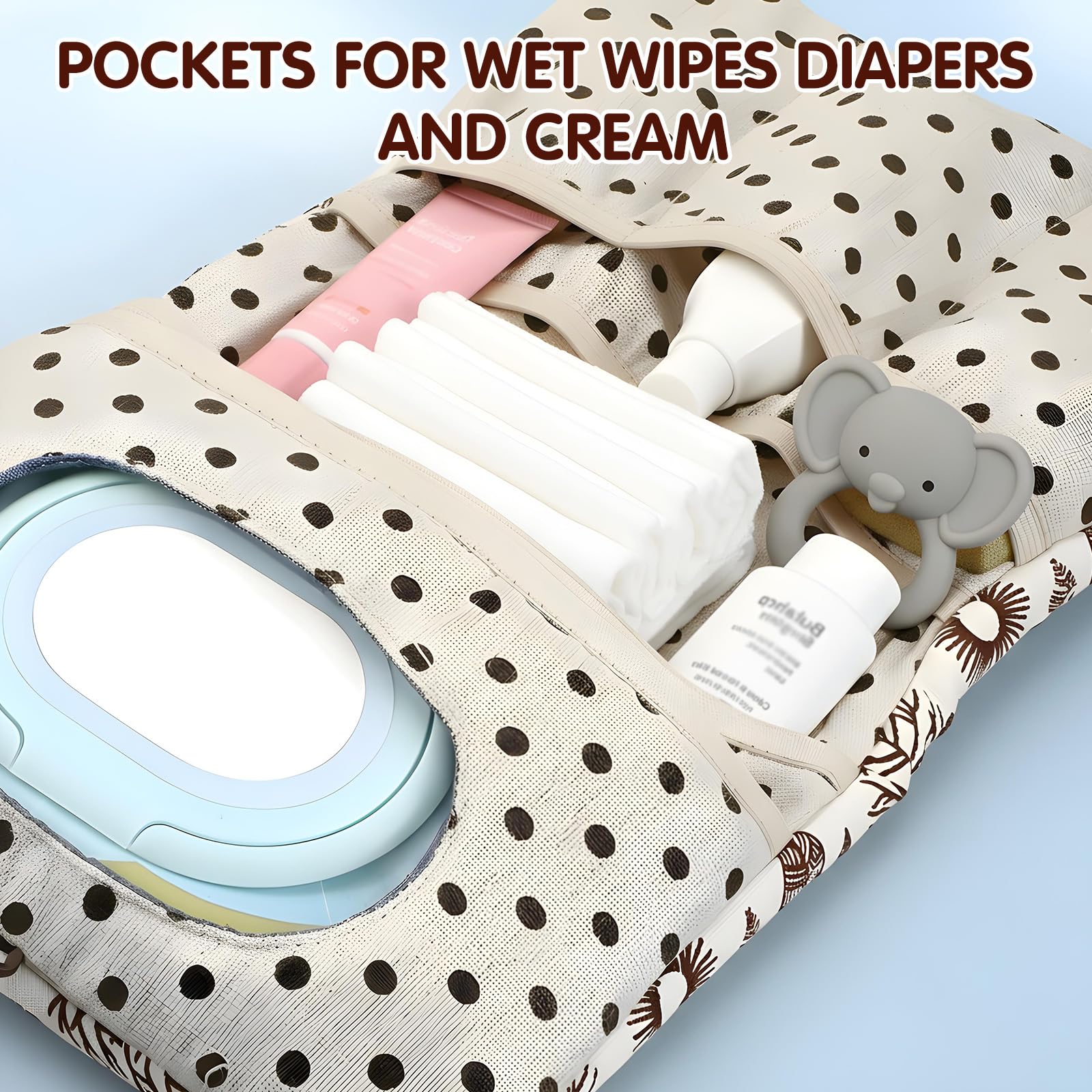 Baby Diaper Bag Organizer and Cosmetic Bag 2 in 1 Travel Diaper Bags, Foldable Compact Stroller Pouch for Newborn Essentials, Travel-Friendly Diapers Bags Insert Organizer — view 5