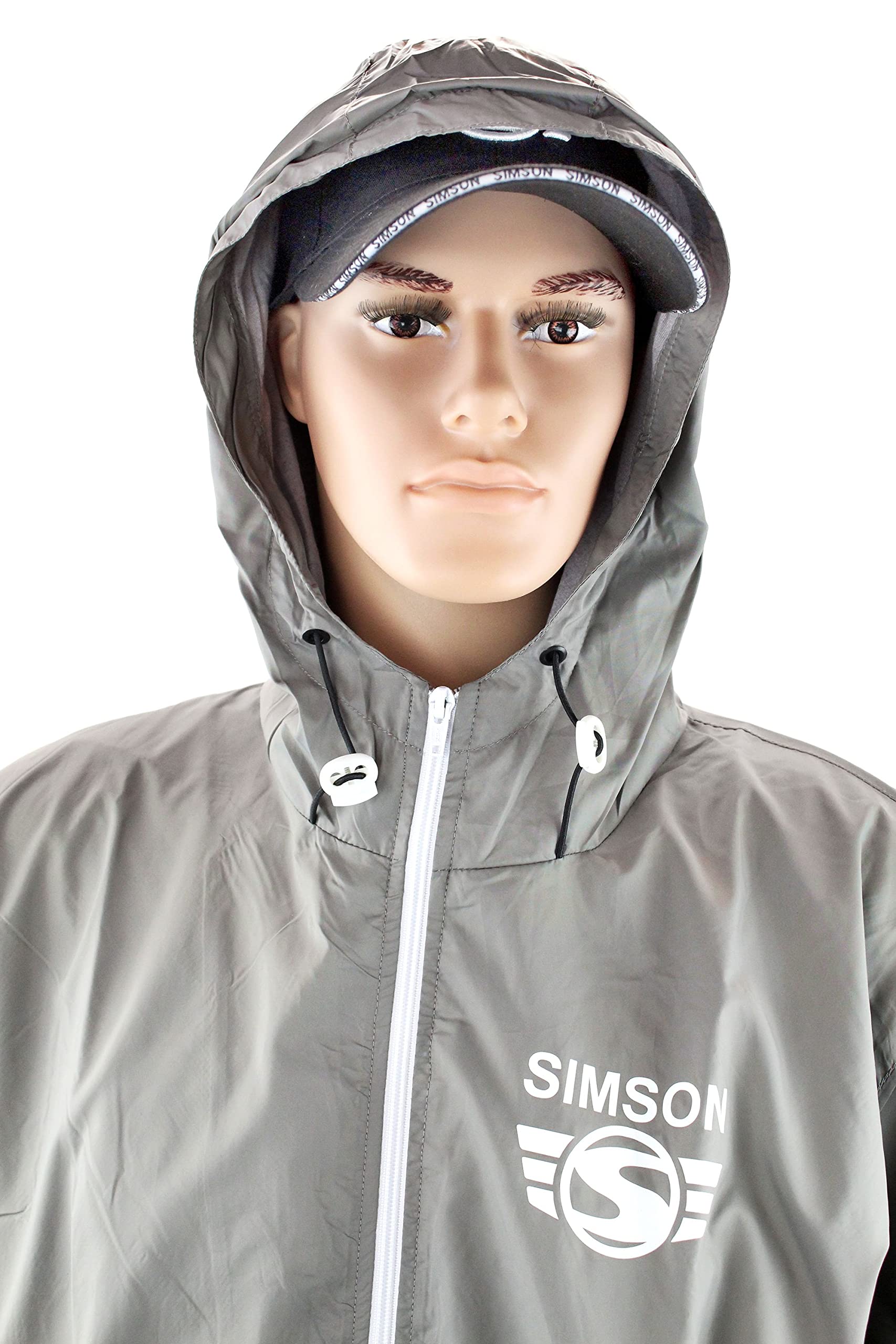 MZA Jacke Windbreaker Simson Suhl, Logo auf Ärmeln und Brust, Kapuze, Farben grau, schwarz und weiß, Größen XS-XXXL, Größe:M