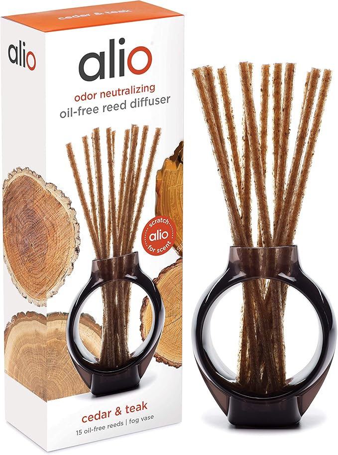 ALIO OilFree Reed Diffuser Odor Neutralizing with Subtle Scent Pet and Eco Friendly Set