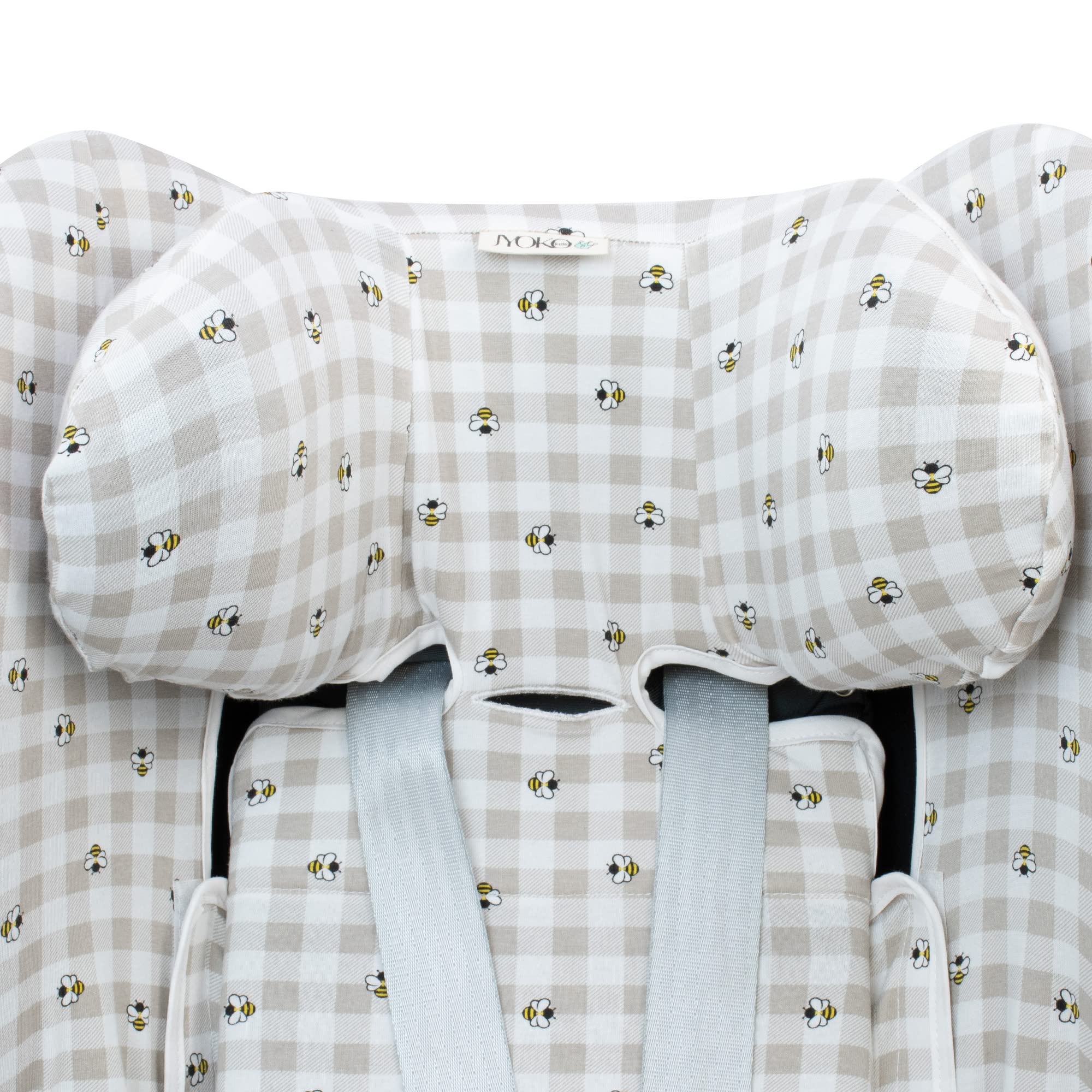 JYOKO KIDS Funda de Algodón para silla de coche Compatible con Cybex Sirona (G I-Size, M2 I-Size, GB Vaya I-Size, PICNIC VICHY) — view 5