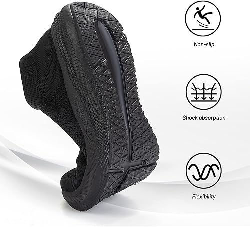Miniatura 2 de SHULOOK - Zapatos de caminar con deslizamiento para mujer, cómodos, ligeros, transpirables, tipo calcetín, antideslizantes, de malla, casuales, a