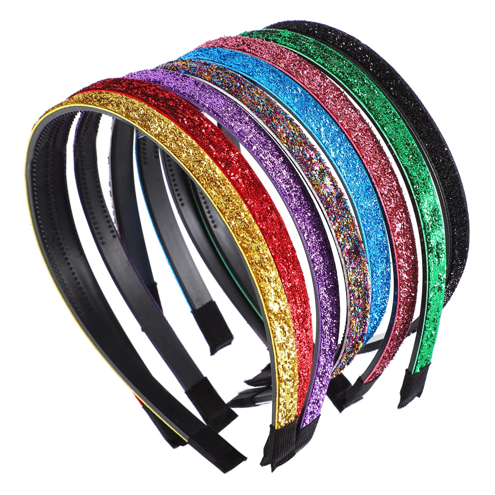 Beavorty 8Pcs glitter headband Adjustable Headbands cute Headbands rhinestone hairband Kids Headdress Dance Headbands Stretch Headband ddiamond hairband rhinestones bride sequins head bag