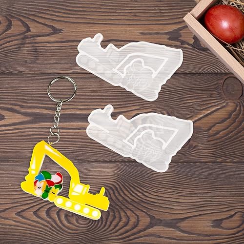 Miniatura 9 de Molde de resina para huevo de Pascua, 2 moldes de resina para excavadora de Pascua, moldes de silicona para colgante de excavadora para