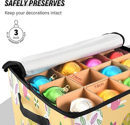 Miniatura 10 de QwThum Caja de almacenamiento de adornos navideños con tapas, organizador de decoración de Navidad duradero resistente al agua, contenedor con