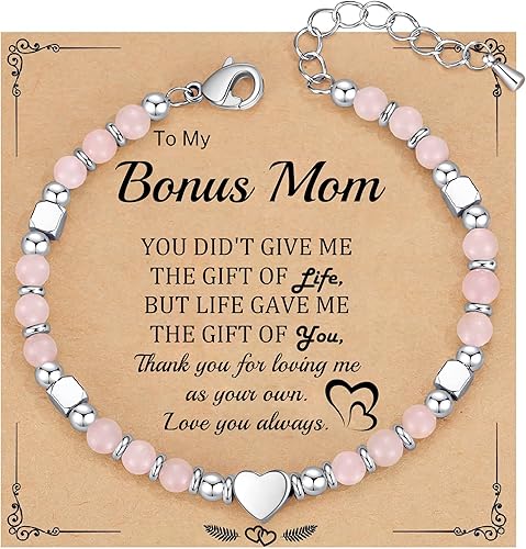 Christmas Gifts for Women, Stocking Stuffers for Teens Beaded Bracelets for Women Gifts for Mom Christmas Gift Mothers Day Gift for Grandma Daughter Bonus Mom Nature Stone Bead Bracelet Graduation Jewelry for Her 2026