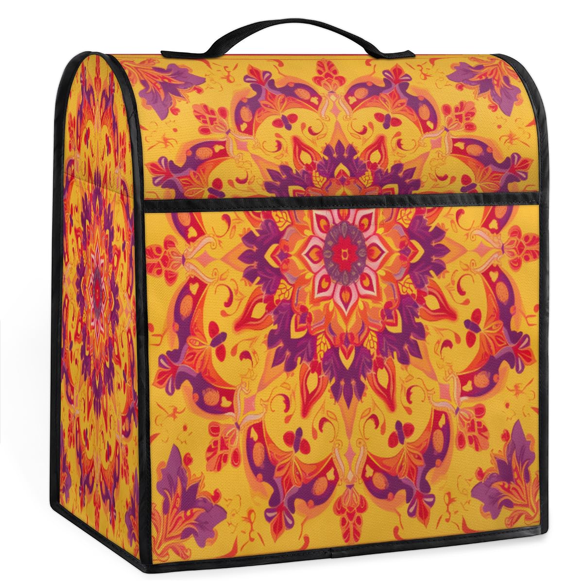 Coffee Maker Cover Ethnic Mandala Kitchen Appliance Covers Small Appliance Covers Blender Cover Juicer Cover Dust Covers for Kitchen Appliances with Top Handle and Pockets,Washable,B485