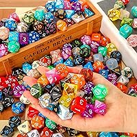 Vista 6 de Yilloog 350 piezas compatibles con juegos de dados DND, juego de dados poliédricos al por mayor con bolsa de cordón, dados para juegos de rol