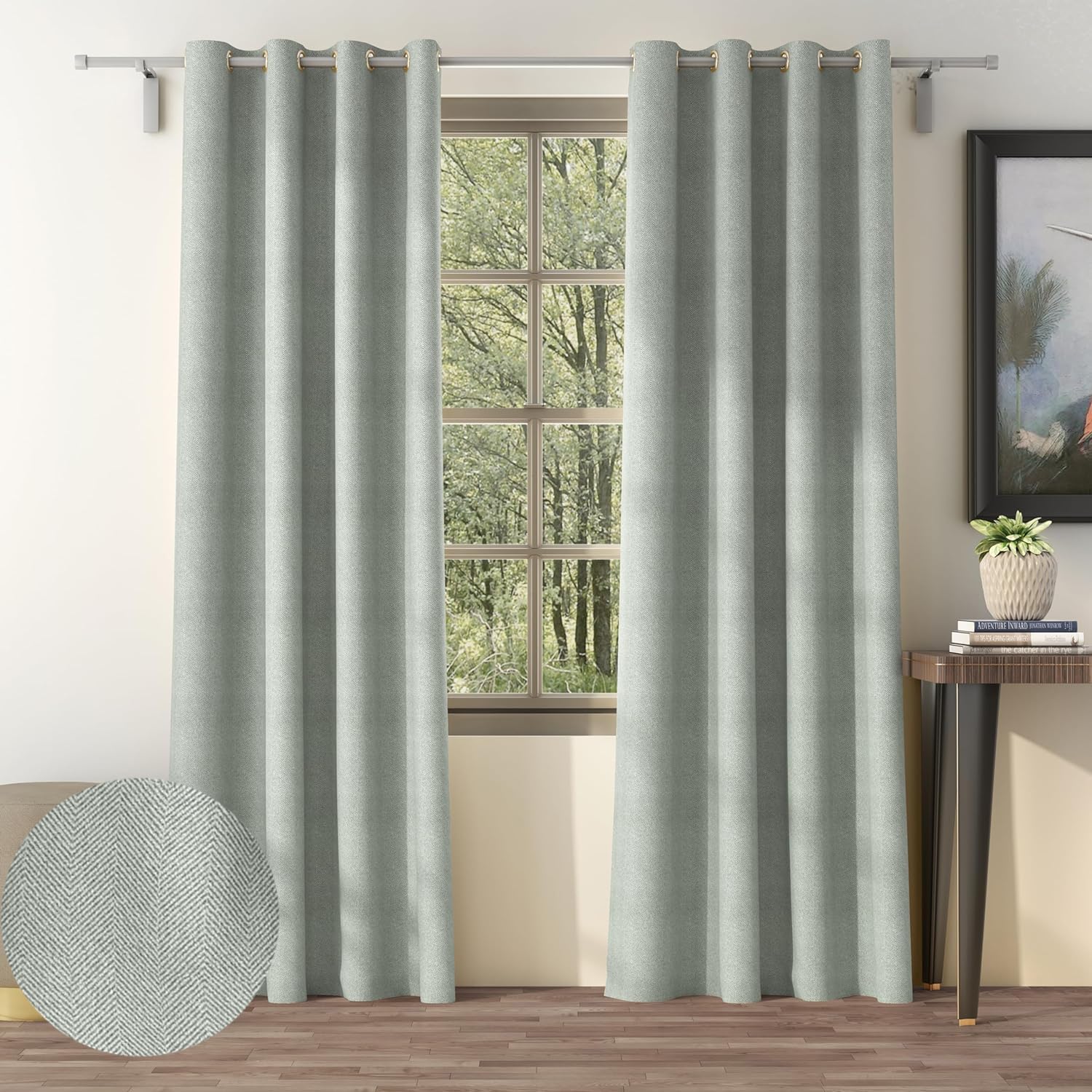 See full amazon price history chart for Casableu Herringbone Texture 2 Piece Polyester Eyelets (Steel) Blackout Curtains with Tie Back, Bedroom Living Room (7 Feet (Set of 2) Pair, Grey) Casableu Herringbone Texture 2 Piece Polyester Eyelets (Steel) Blackout Curtains with Tie Back, Bedroom Living Room (7 Feet (Set of 2) Pair, Grey) (B0B6ZWJXG5) Amazon Price History, Amazon Price Tracker
