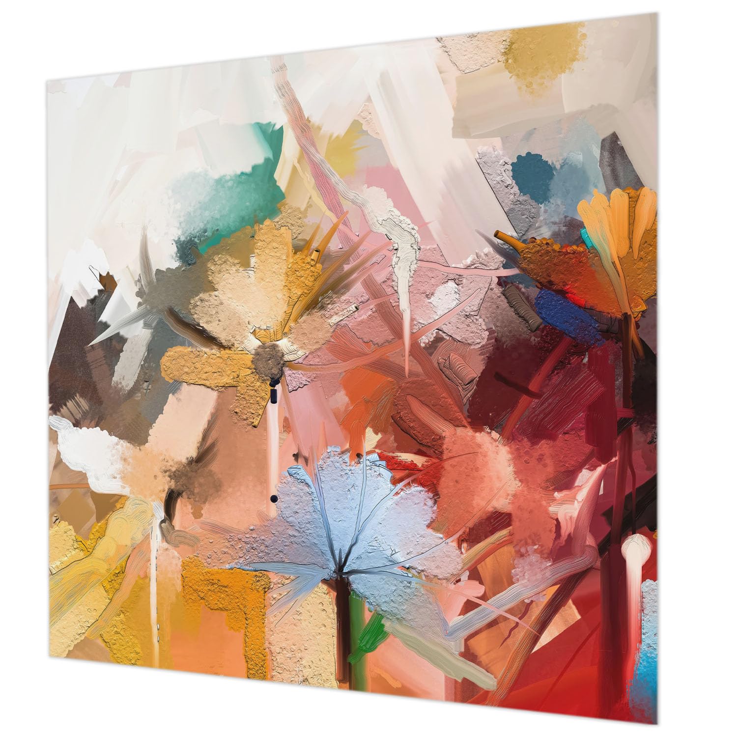 Papier peint intissé 250x250 cm abstrait floral pour chambre et salon