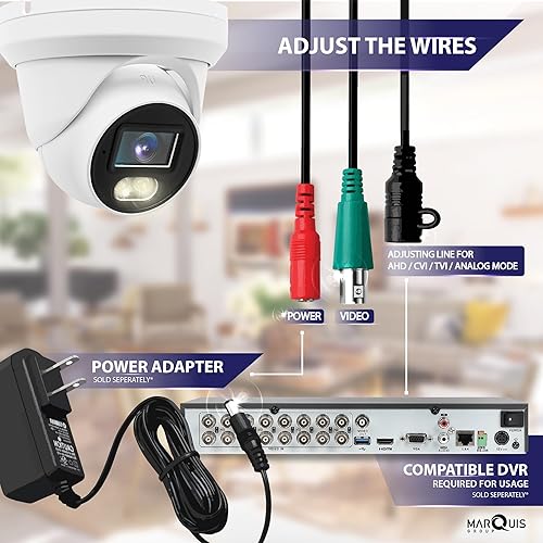 Miniatura 7 de Marquis Cúpula de torreta HD TVICVIAHDCVI a todo color de 8MP 247 con cámara de seguridad CCTV Sony-Starvis, visión nocturna a color al aire libre,
