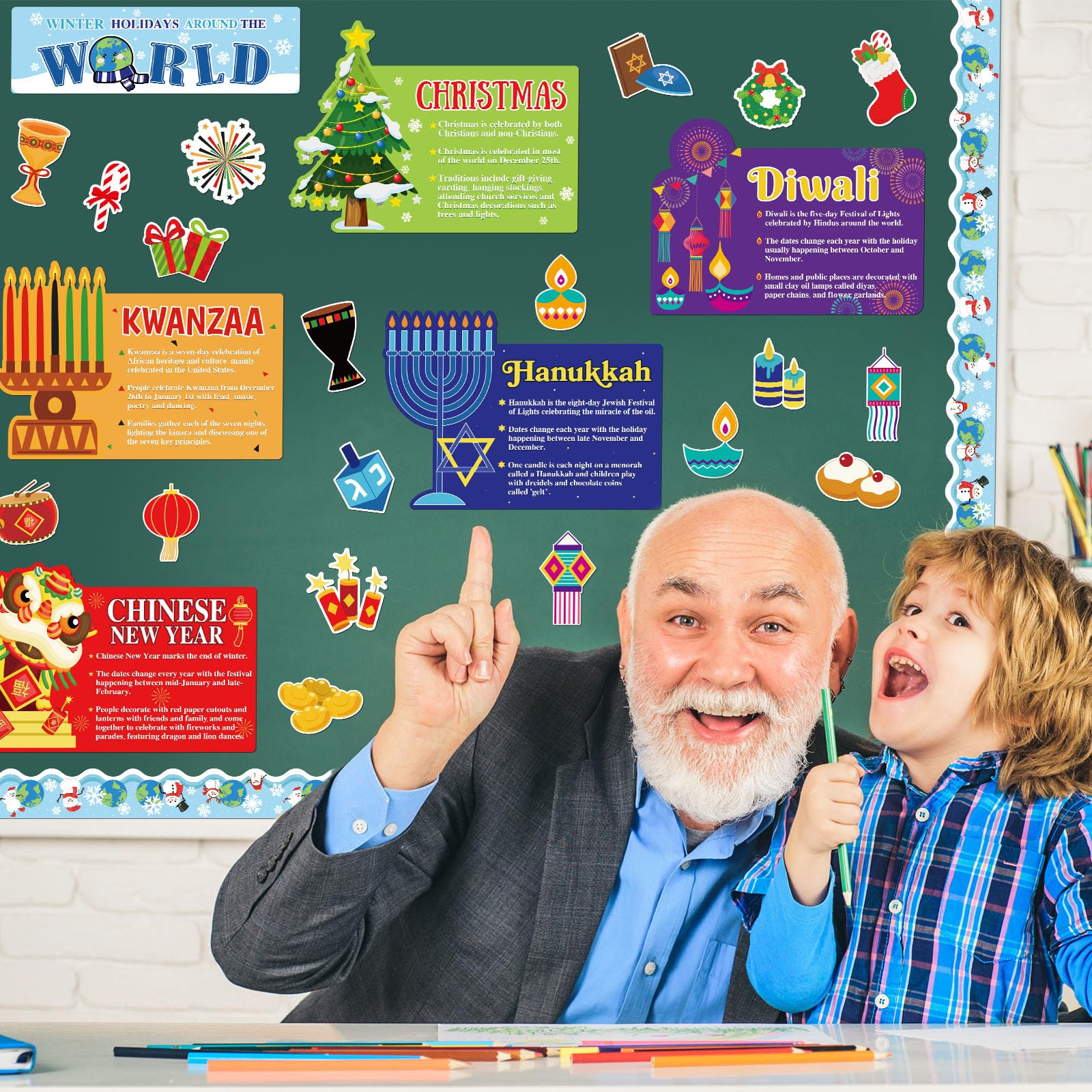 Snapklik.com : Winter Bulletin Board Decorations Set Christmas The ...