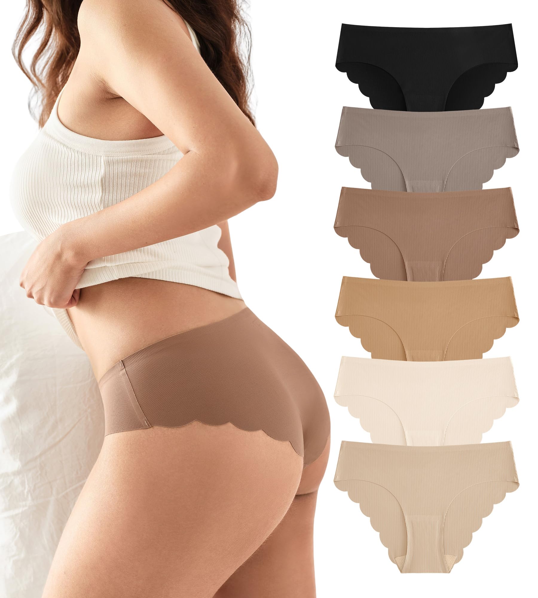 SHARICCA Hipster Unterwäsche Damen Bequeme Nahtlose Slips Damen Weich Atmungsaktiv Panties Unsichtbare Unterhose Mehrpack