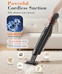 Handheld Vacuum Cordless,16KPA High Power Car Vacuum with Brushless Motor,LED Light,Charging Dock,Rechargeable Hand Held Vacuum Cleaner with Reusable Filter for Car,Home,Office,Pet Pair,Black