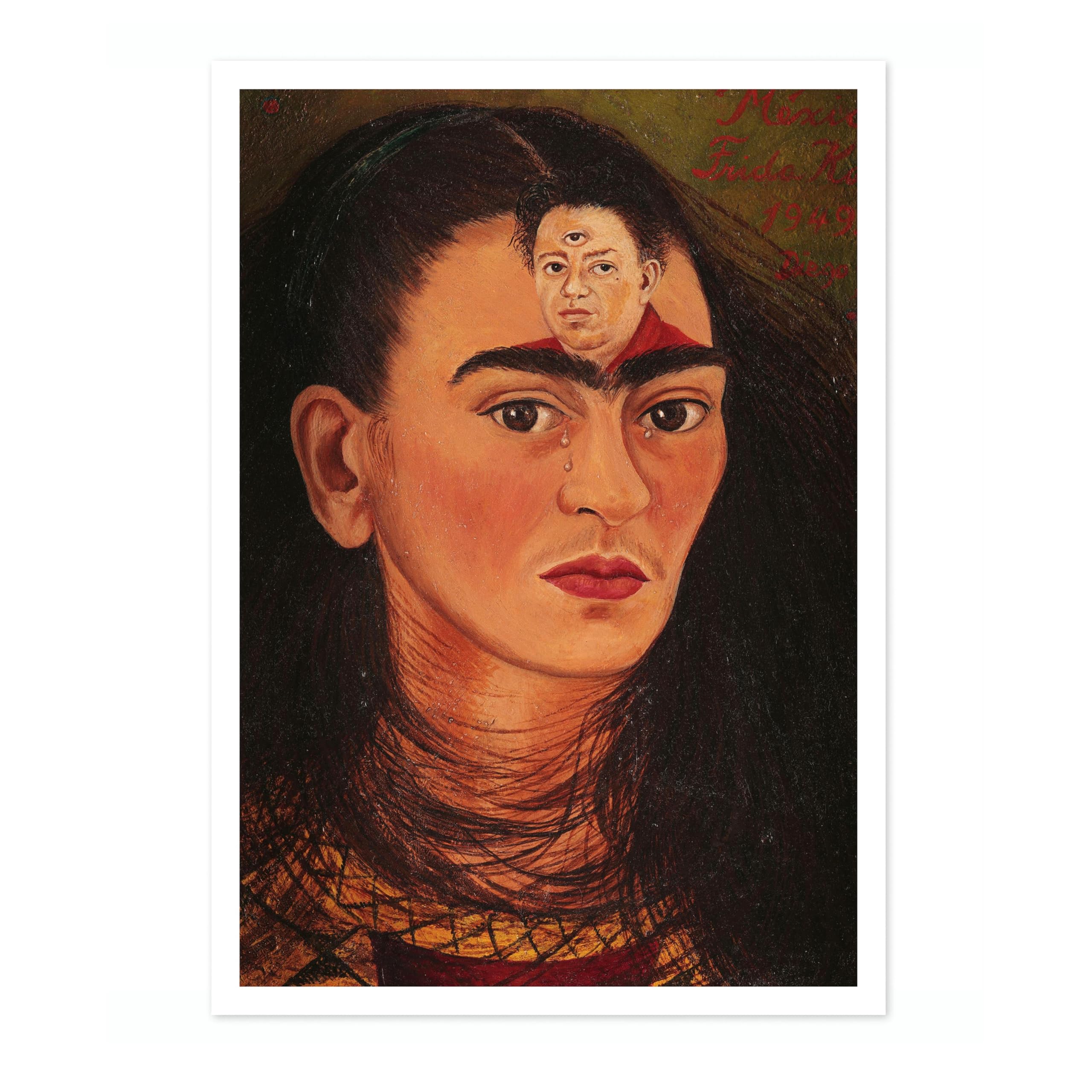 Diego & I Frida Kahlo Poster, Classic Art Painting Print, Art Exhibition Neutral Wall Art, Vintage Minimalist Home Decor Picture, A3 (Print Only) - 42x29.7cm