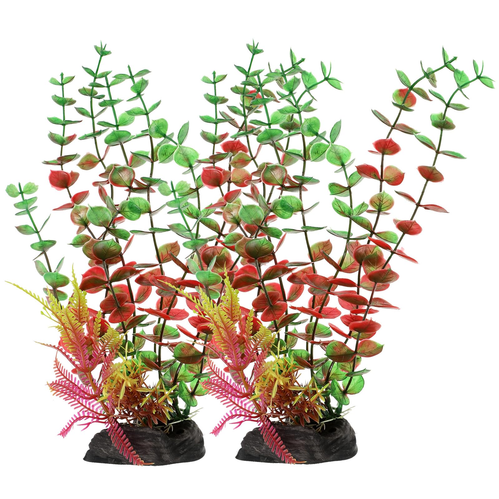 Homoyoyo 2pcs Decorative Faux Aquarium Plants Plastic Artificial Water Grass Fish Tank Decor Accessories for Household Aquatic Pets