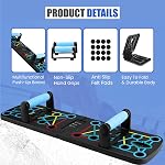 Push Up Board, Foldable 14-in-1 Push-Up Board System, Portable Push Up Bar for Chest, Shoulders, Triceps & Back – Home Gym Strength Training Equipment for Men & Women