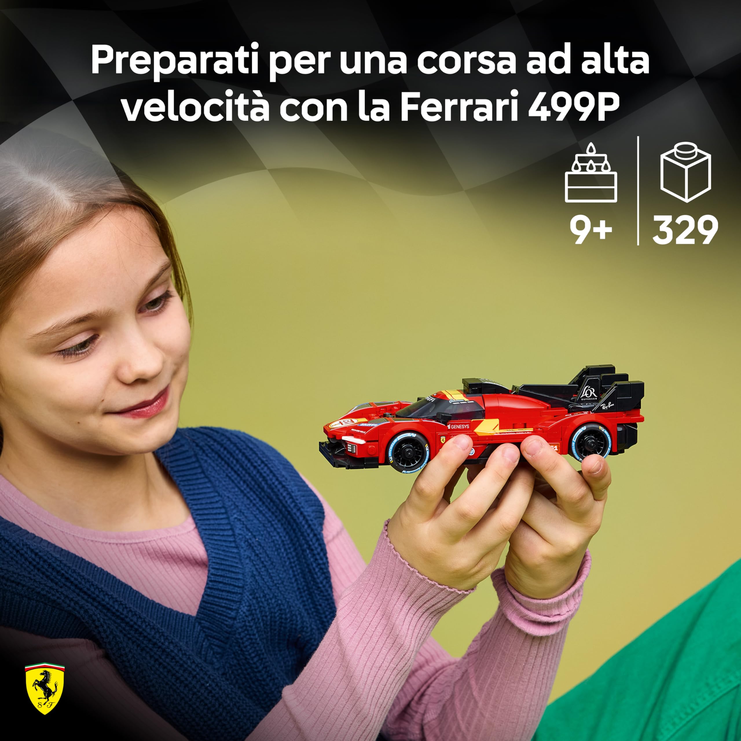 LEGO Speed Champions Ferrari 499P Macchina Giocattolo - Modello STEM di Auto da Corsa con Minifigure da Collezione - Gadget Sportivo Regalo per Bambini da 9 Anni in su e per Fan dei Motorsport - 77261