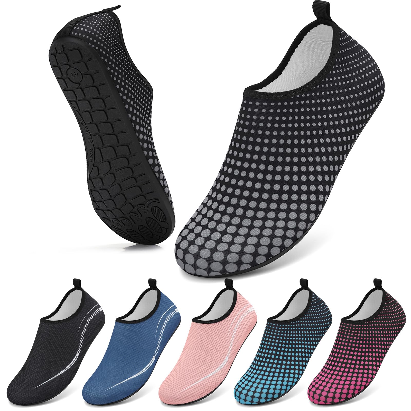 VOLHAL Wasserschuhe Herren Badeschuhe Damen Strandschuhe Schwimmschuhe Surfschuhe Aquaschuhe Breathable Schnelltrockend Schuhe Beach Pool Surfen Unisex