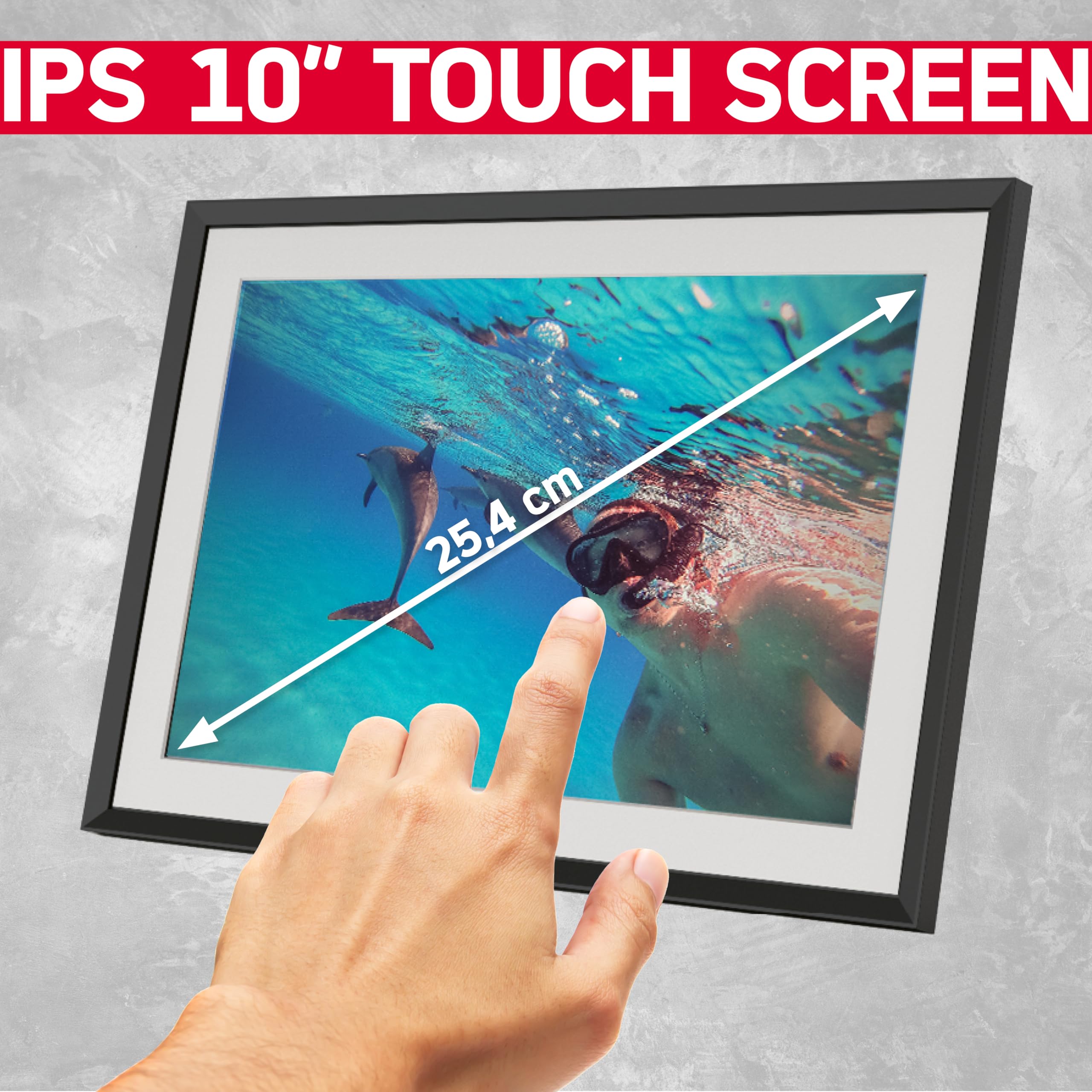 AGFAPHOTO, Realiview APF1000WIFI, Digital Photo Frame with Wi-Fi Connection, Frameo App, 10-inch HD Touchscreen, 32GB Memory - Image 3