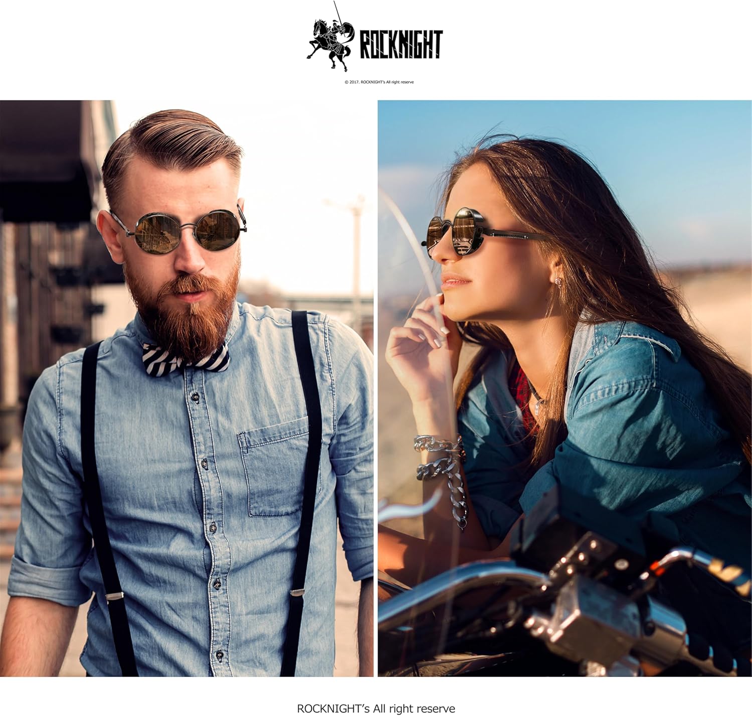 ROCKNIGHT Gothic Steampunk Round Polarized UV400 Protection Sunglasses Unisex Street Outdoor 48mm - Image 2