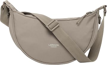 LARKSON Solveig Women's Shoulder Bag, Grey, Small – Crescent Bag – Elegant and Casual Small Shoulder Bags – Adjustable Fashion Waist Bag – Waterproof