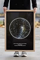 Vista 5 de Custom Personalized Night Sky Star Map Poster, Unframed Print with Black Background