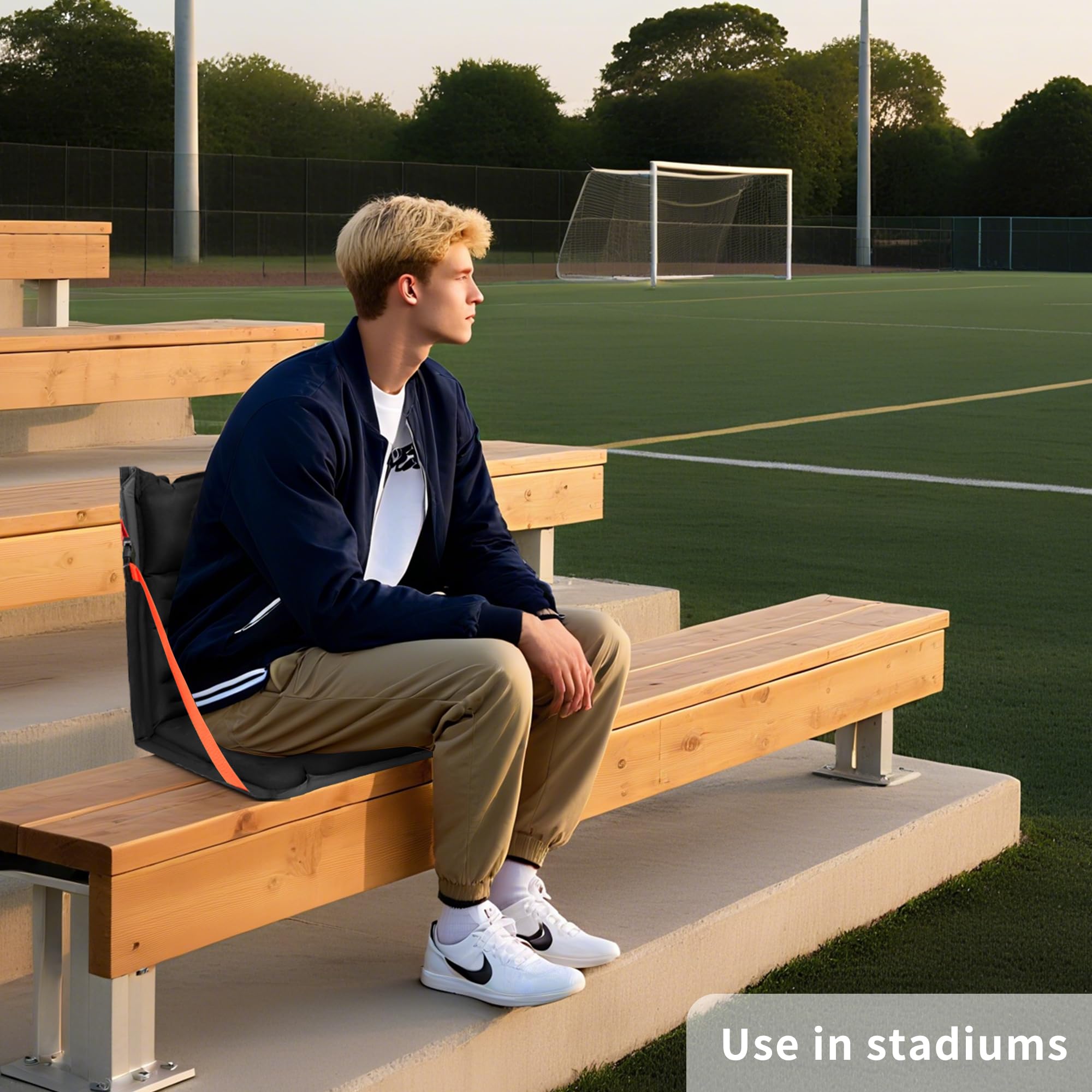ONTYZZ Stadionsitze Aufblasbares Stadion Sitzkissen mit Rückenlehne Leichter Bodenstuhl Tragbares Polster Wasserdicht Outdoor Klappstühle für Picknick Konzerte Garten Balkon Fischerei Camping Stühle