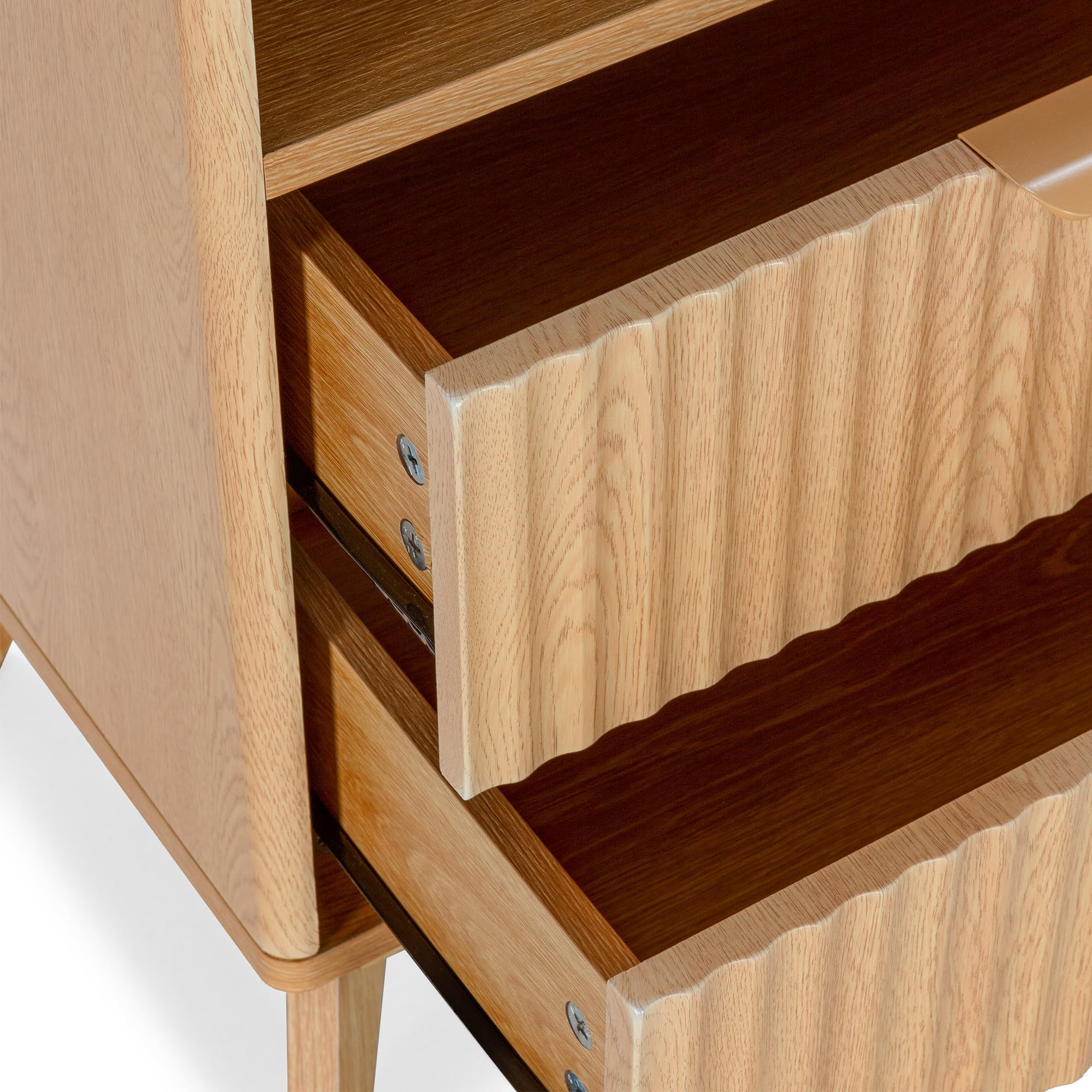 HOMN LIVING Mesita de Noche Oporto 2 cajones, 45 cm (Ancho) 35 cm (Profundo) 60 cm (Altura)