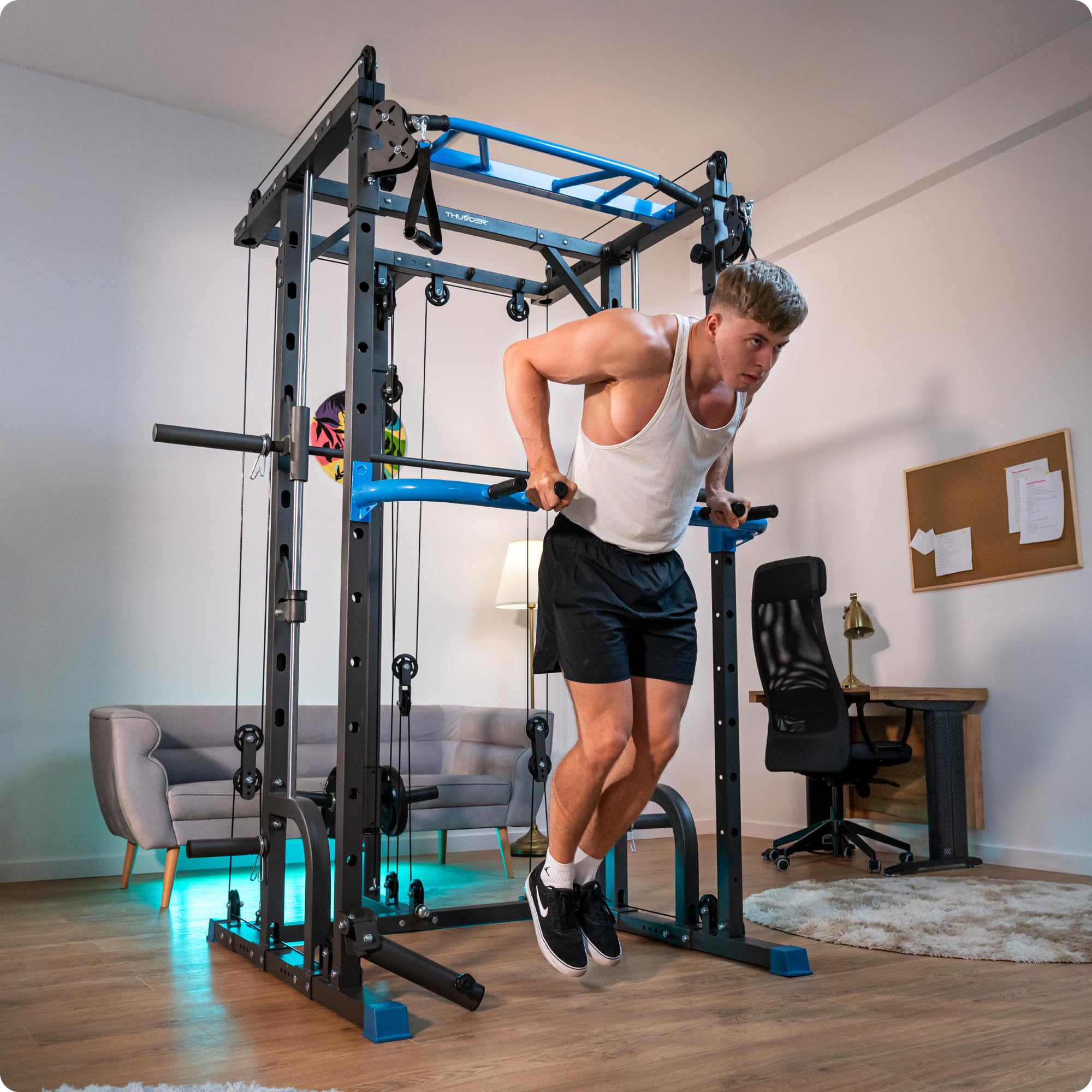 THUNDER : Station de Musculation complète – Power Tower, Machine Smith, Home Gym