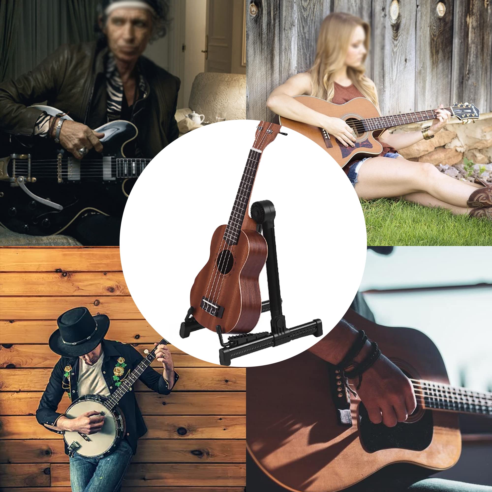 Porta Chitarra,Supporto Chitarra da terra Universale Portatile per chitarra acustica per Chitarra Acustica,Elettrica e Classica