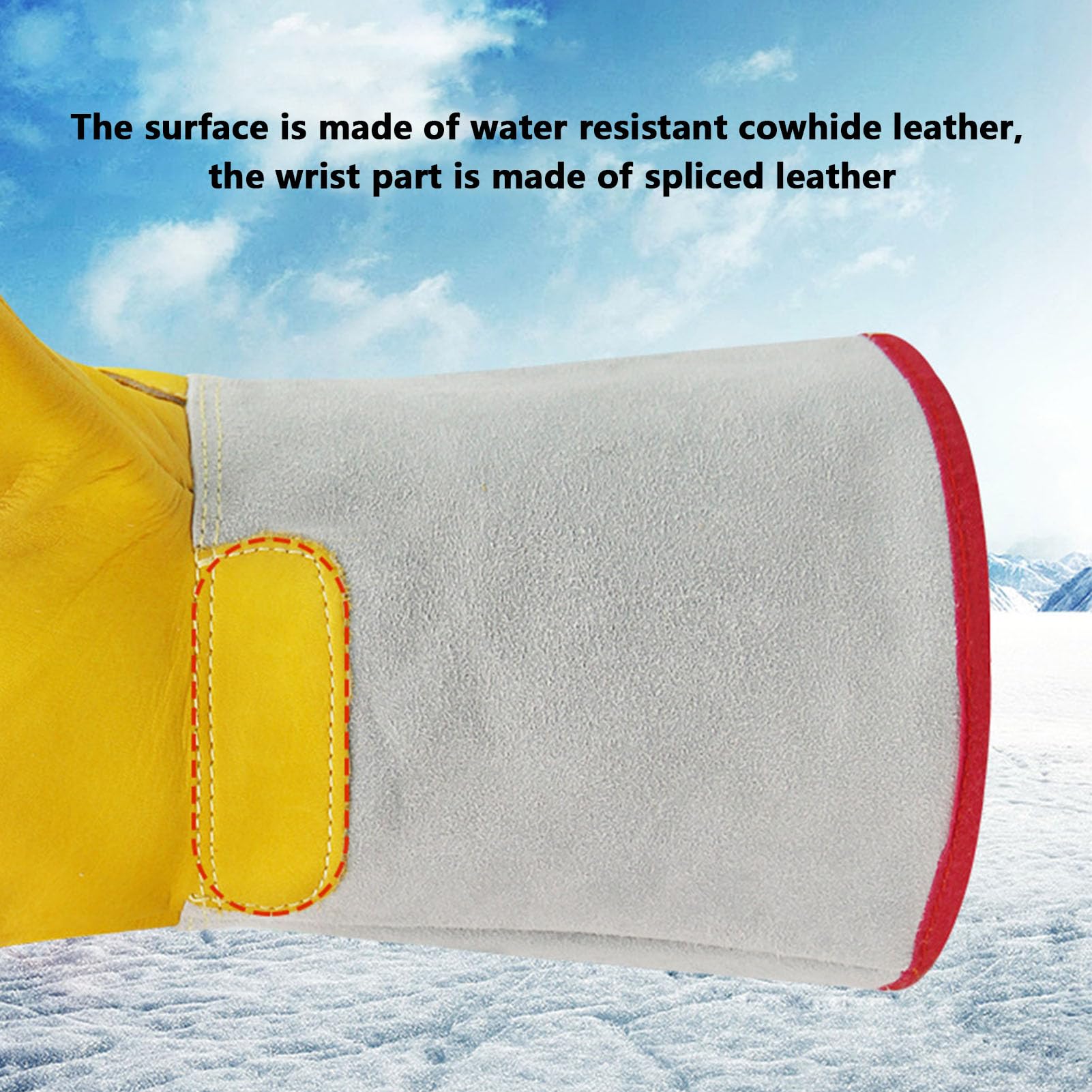 320 ℉ Guanti Protettivi per Basse Temperature, Guanti Criogenici in Pelle Impermeabili di Sicurezza Guanti Azoto Liquido LN2 per Conservazione Frigorifera di Azoto Liquido con