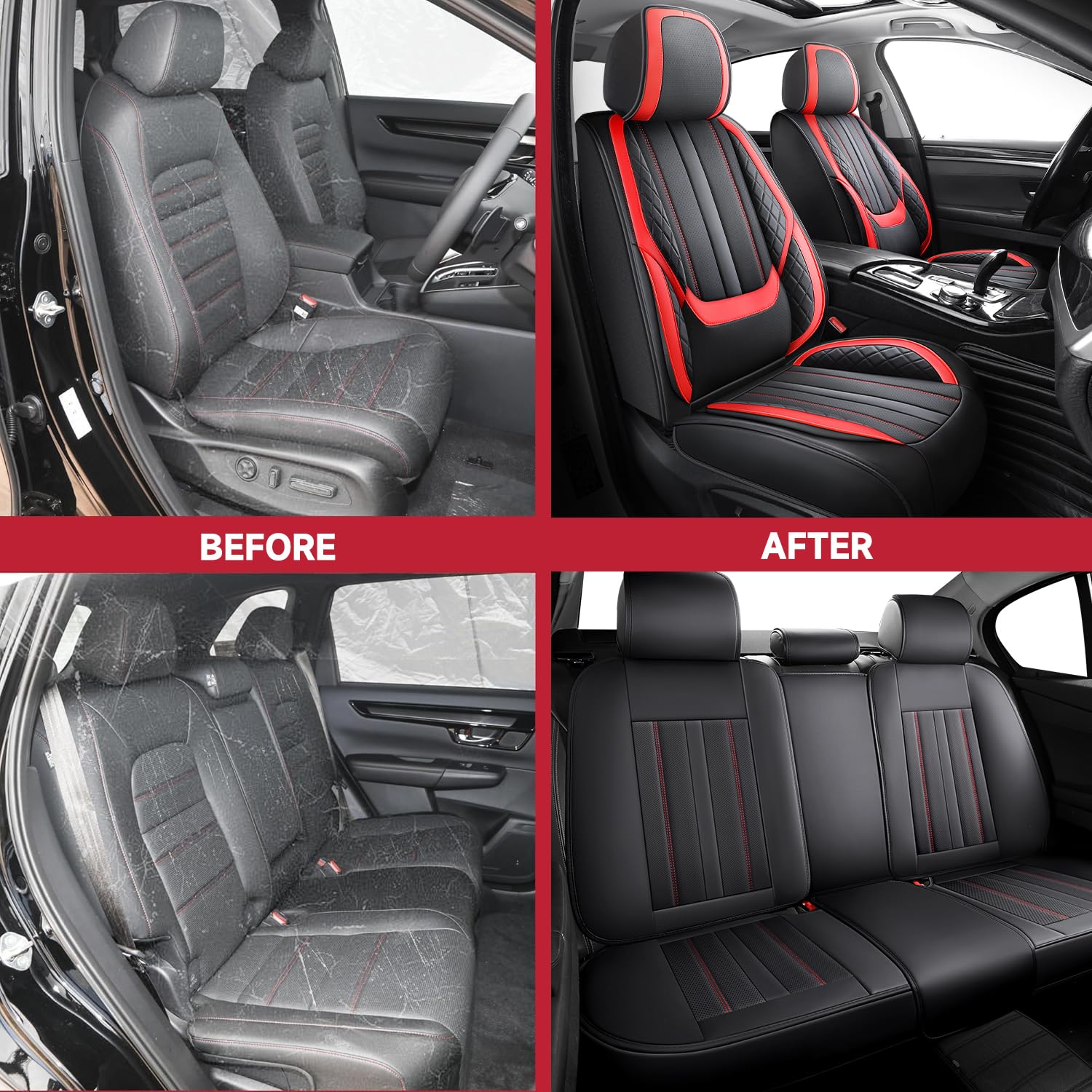 Car Seat Covers for Hyundai Venue 2020-2024 2025 Premium Waterproof Nappa Leather Seat Covers Full Set Breathable Comfortable — view 9