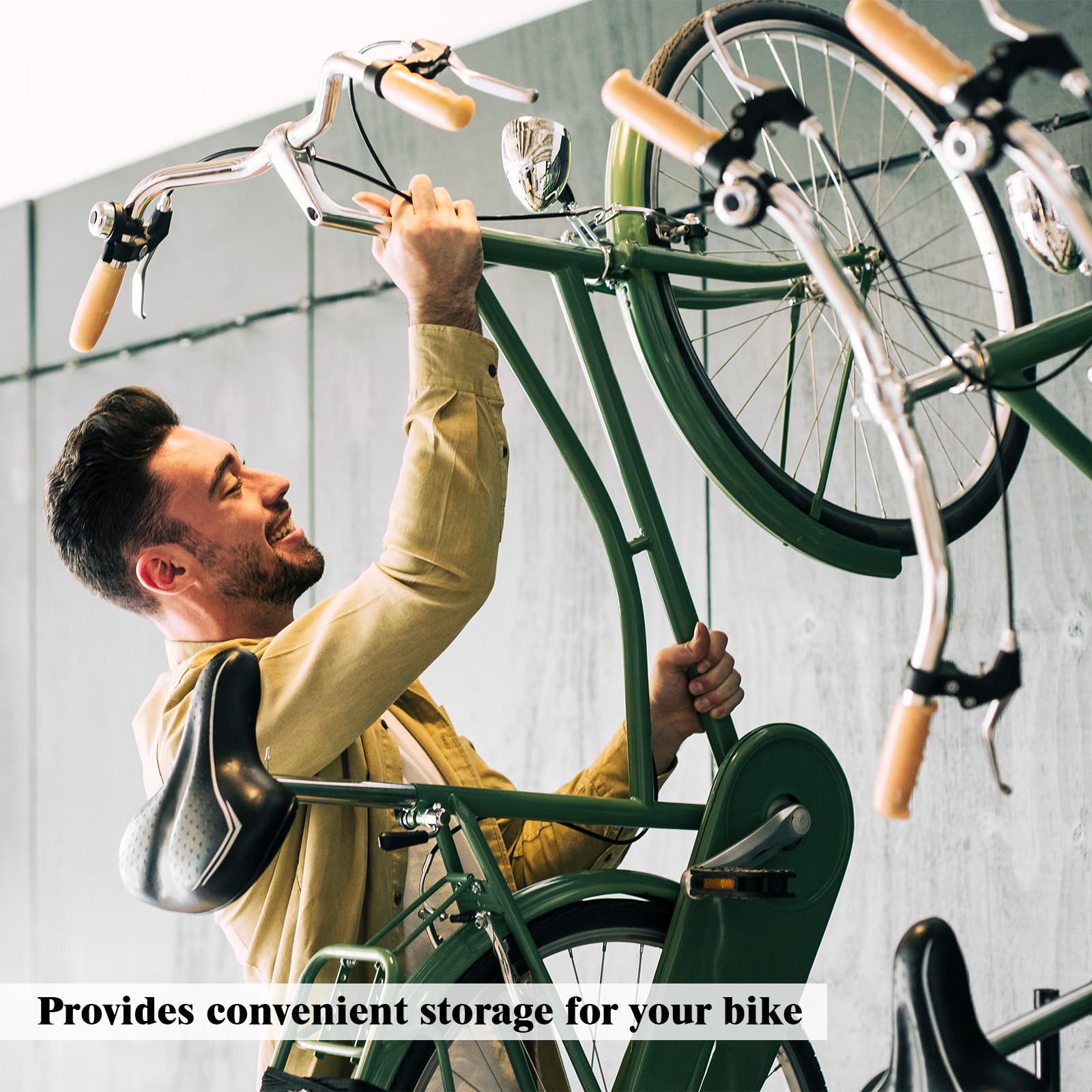 2 Pcs Soporte Bicicletas Pared, Colgador Bicicleta Pared, Ganchos Colgar Bicicletas con Capa Goma, Portabicicletas Almacenamiento Vertical Casa Tienda Garaje para Ahorro Espacio Hogar