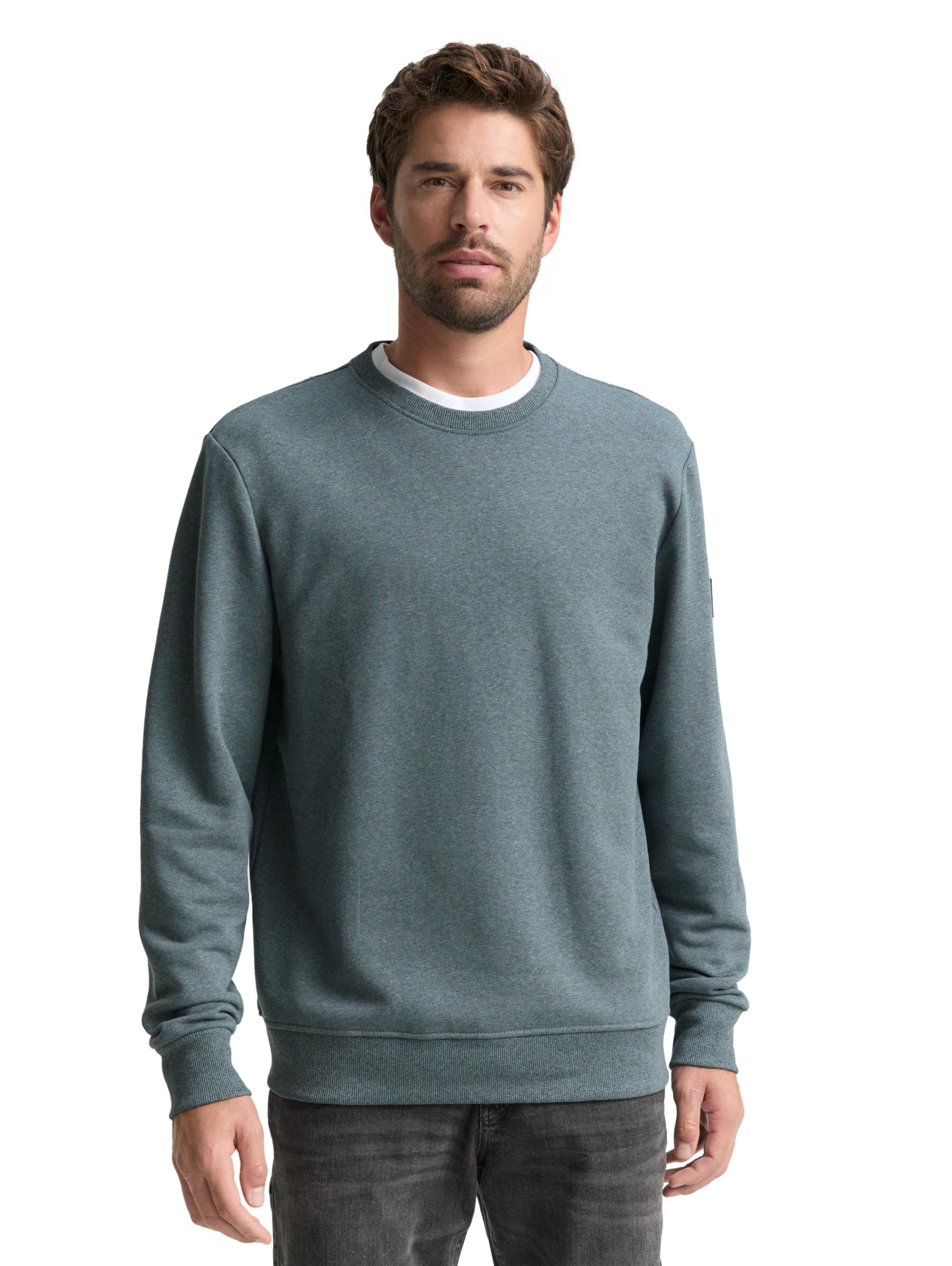 TOM TAILOR Herren 1047803 Sweatshirt in Melange-Optik (1er Pack)